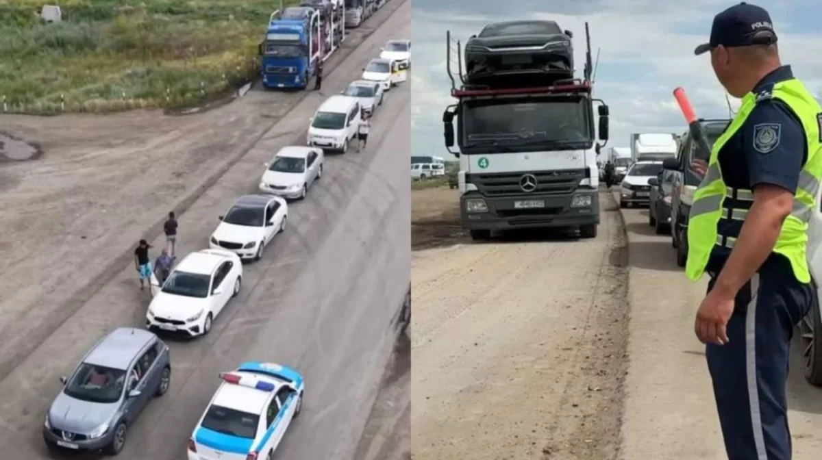 Десятки фур и автобусов застряли на границе Казахстана и России