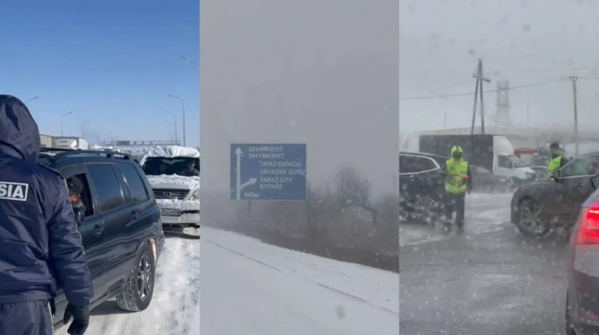 Грузовики парализовали трассу в Жамбылской области: полиция борется с заторами