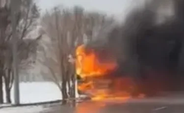 Астанада жолаушылар автобусы өртеніп кетті
