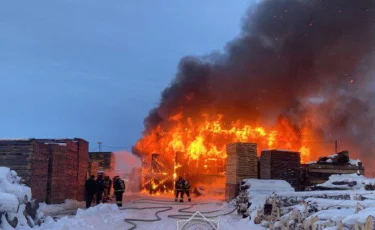 Петропавлда ағаш материалдарын сататын кәсіпорын өртенді