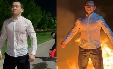 Қауіпті трюк: отандық блогер өз-өзін өртеп жібере жаздады