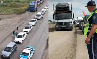 Десятки фур и автобусов застряли на границе Казахстана и России