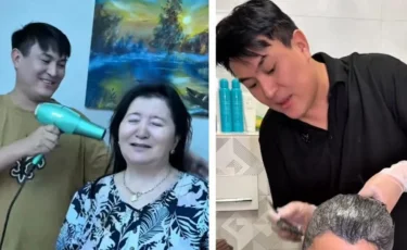 Енесінің шашы мен бетін бояп беретін күйеу жігіт желіні шулатты (ВИДЕО)