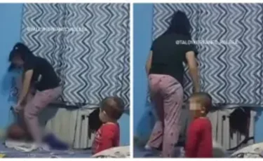 Туған баласын байлап, аяусыз сабаған ана ұсталды