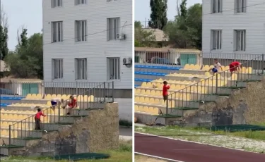 Подростки разгромили трибуну стадиона в Сатпаеве: родителей привлекли к ответственности